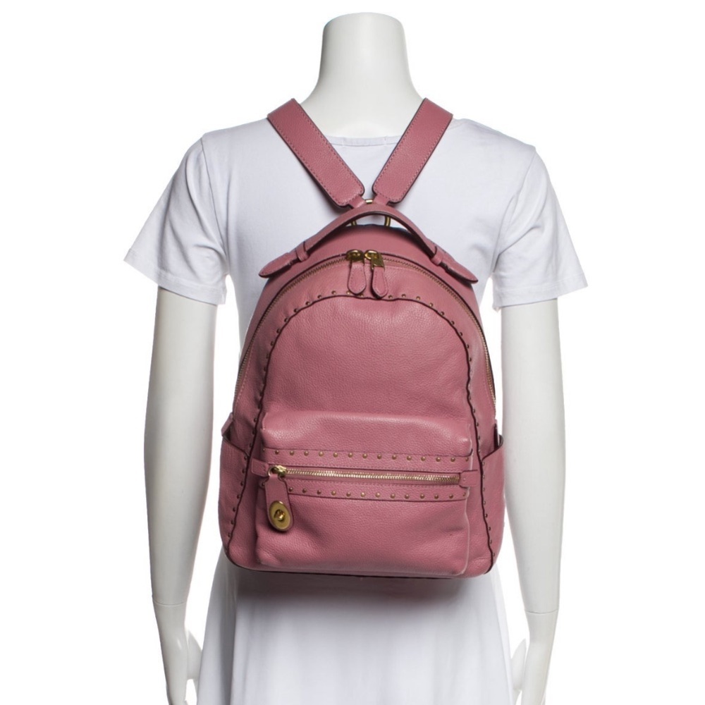 Coach Campus Rose Pink Backpack Rivets - Picture 3 of 3
